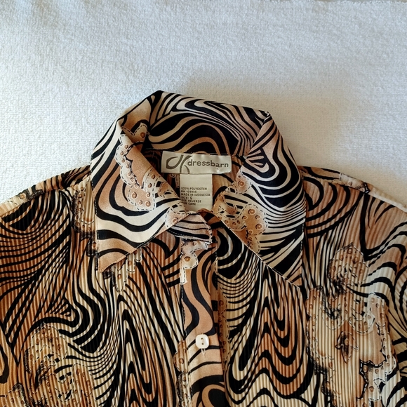 DRESSBARN Krinkled Tiger Print Blouse, size S - Picture 2 of 9